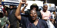 Healthcare staff march in Pretoria on 26 February 2024 to demand an increase in the health sector budget to accommodate all unemployed healthcare workers. (Photo: Felix Dlangamandla)