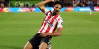 Kevin Schade of Brentford celebrates scoring his team's first goal during the Premier League match between Brentford and Chelsea at Gtech Community Stadium on September 13, 2025 in Brentford, England. (Photo: Harry Murphy/Getty Images)