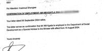 Documents show Kgatla was appointed as Minister Tolashe's special adviser in August 2024. (Source: Supplied)