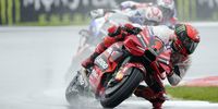 Francesco Bagnaia, Italian, Ducati Lenovo Team during qualifying at the Motorcycling Grand Prix of Great Britain at the Silverstone race track, Britain, 5th August 2023.  EPA-EFE/TIM KEETON