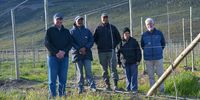 From left: Ceres Tierberg Boerdery team of Heinie du Toit, Bernard Engelbrecht, Johannes Kamfer, Shirley Engelbrecht, and Stokkies Hanekom from Ceres Tierberg Boerdery on one of the farms showcased on a tour of successful transformation projects promoting the establishment of emerging black commercial farmers with Partners of Agri Land Solutions and Nedbank. (Photo: Ziyanda Duba)