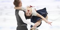 Yuka Orihara and Juho Pirinen of Finland compete in the Ice dance rhythm dance program of the ISU European Figure Skating Championships in Graz, Austria,  23 January 2020.  EPA-EFE/TATYANA ZENKOVICH