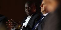 Justice Minister Ronald Lamola addresses The Big Debate at The Gathering Twenty Twenty-Four Election Edition at the Cape Town International Convention Centre on 14 March 2024. (Photo: Shelley Christians)