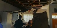 A collapsed ceiling at Dewetshof Retirement Village, seen during Daily Maverick’s visit in November 2025. (Photo: Anna Cox)