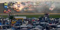 DAYTONA BEACH, FL - FEBRUARY 17:  Several car crash during the Monster Energy NASCAR Cup Series 61st Annual Daytona 500 at Daytona International Speedway on February 17, 2019 in Daytona Beach, Florida.  (Photo by Brian Lawdermilk/Getty Images)