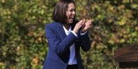 ASHEVILLE, NC - OCTOBER 21:  Democratic vice presidential nominee Sen. Kamala Harris (D-CA) addresses supporters during a "get out the vote" event at the University of North Carolina Asheville on October 21, 2020 in Asheville, North Carolina. North Carolina, with 15 electoral votes, is considered a valuable swing state for both presidential candidates. (Photo by Brian Blanco/Getty Images)
