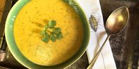Chilled spanspek and coriander soup. (Photo: Tony Jackman)<br>