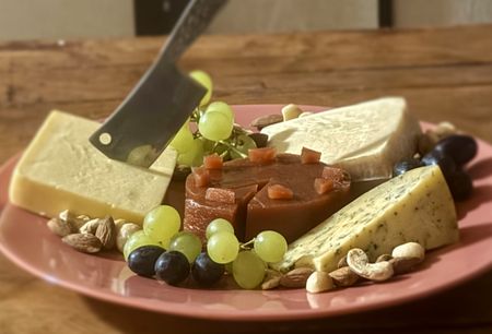 Dulce de membrillo is the star of this cheese board