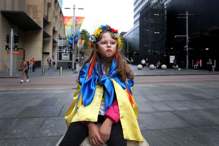 In images: A rally and candlelight vigil, on the one year anniversary of the Russian invasion of Ukraine