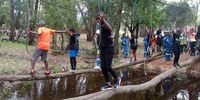 AKF members tackle in the warrior challenge obstacle courses in the Magaliesburg to kick-start the day. (Photo: Ahmed Kathrada Foundation)