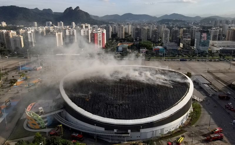 Fire destroys half of Rio Olympic Velodrome's roof