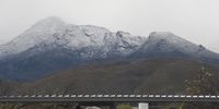 Snow on the mountains west of Beaufort West (Swartberg?)
