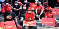 EFF leader Julius Malema looks on as they march to the offices of the South African Health Products Regulatory Authority (SAHPRA) to demand that the organisation speed up the approval of Russia’s Sputnik vaccine in Pretoria, on Friday 25 June, 2021.Photo:Supplied