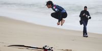 Italian surfer Leonardo Fioravanti during the second round of the MEO Rip Curl Pro Portugal surfing event as part of the World Surf League (WSL) Championship Tour in Praia dos Supertubos in Peniche, Portugal, 18 October 2019.  EPA-EFE/CARLOS BARROSO