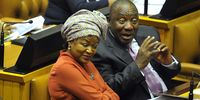 CAPE TOWN, SOUTH AFRICA  FEBRUARY 15: Speaker of the National Assembly Baleka Mbete and Deputy President Cyril Ramaphosa during the second day of the 2017 State of the Nation Address (SONA) debate at the National Assembly on February 15, 2017 in Cape Town, South Africa. Political parties debated President Jacob Zumas SONA which was marred by chaos, violence and insults. (Photo by Gallo Images / Beeld / Lulama Zenzile)