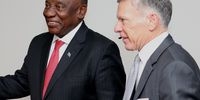 President Cyril Ramaphosa and Discovery CEO Adrian Gore at the Industrial Development Corporation in Sandton on Tuesday, where Phase Two of the government and business partnership was launched. (Photo: Siyabulela Duda / GCIS)