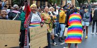Civilians and various organisations protest against Uganda's anti-LGBTQ law at the United Nations Information Centre in Pretoria on 31 March 2023. (Photo: Gallo Images / Papi Morake)