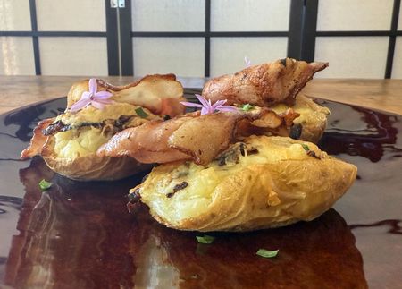 Lekker Brekker Monday: Baked potato boats stuffed with cheese and onion