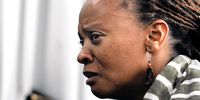 Christine Nxumalo at Life Esidimeni in 2017. Her sister Virginia Macapelah was one of those who lost their lives. (Photo: Joyrene Kramer)