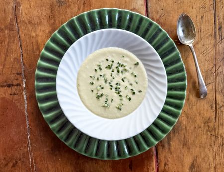 Creamy summer cucumber soup, well chilled