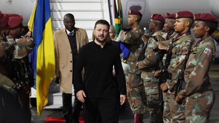 Zelensky touches down at Lanseria on the first visit to SA by a Ukrainian head of state