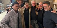Vusi Ndlovu, Naomi Campbell, Karin Viviers, Tony Jackman, Jan Viviers and Ken Harper at EDGE restaurant pop-up in Cape Town. (Photo: Nthabeleng Ntsewa)