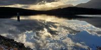 Sunset over George dam 22 April 2022. Image: Andre Olivier<br>