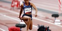 epa09380083 Rouguy Diallo of France competes in the Women's Triple Jump Qualification - Group B during the Athletics events of the Tokyo 2020 Olympic Games at the Olympic Stadium in Tokyo, Japan, 30 July 2021.  EPA-EFE/JEON HEON-KYUN