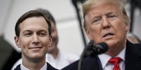 Senior Advisor Jared Kushner looks on as U.S. President Donald Trump speaks before signing the United States-Mexico-Canada Trade Agreement (USMCA) during a ceremony on the South Lawn of the White House on January 29, 2020 in Washington, DC. The new U.S.-Mexico-Canada Agreement (USMCA) will replace the 25-year-old North American Free Trade Agreement (NAFTA) with provisions aimed at strengthening the U.S. auto manufacturing industry, improving labor standards enforcement and increasing market access for American dairy farmers.  The USMCA signing is considered one of President Trump's biggest legislative achievements since Democrats took control of the House in 2018. (Photo by Drew Angerer/Getty Images)