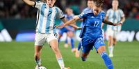 Romina Nunez of Argentina competes for the ball with Lisa Boattin of Italy during their FIFA Women's World Cup 2023 Group G match at Eden Park on 24 July, 2023 in Auckland / Tāmaki Makaurau, New Zealand. (Photo: Zhizhao Wu/Getty Images)