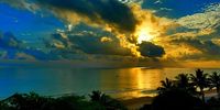 Sunset over the African coastline. ( taken at Vilanculos, Mozambique). Image: Gordon Cornish
