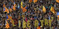 Hundreds attend the march called by the Catalan National Assembly (ANC) as part of celebrations marking the National Day of Catalonia, also known as 'Diada', in Barcelona, Spain, 11 September 2023.  EPA-EFE/ENRIC FONTCUBERTA