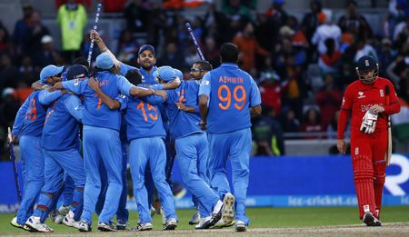 India edge England in 20 overs clash to decide 50-over competition
