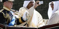 Andrew rides in a carriage with Emirati officials on their state visit to Windsor in 2013. The UAE’s foreign minister is seated opposite him. (Photo: Kirsty Wigglesworth / WPA Pool / Getty Images)