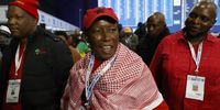 Marshall Dlamini,EFF leader Julius Malema and Flyod Shivambu at the IEC Results Operation Centre in Midrand on 01 June 2024.(Photo: Felix Dlangamandla)