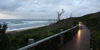 Ponta Membene's boardwalk and sea view at dawn. (Photo: Keith Bain)