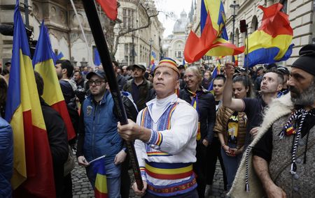 Thousands protest cancelled Romanian election ahead of repeat vote