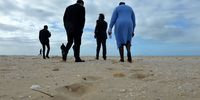 Members of the legal teams and Judge Thami Beshe leaving the beach where the Cradock Four's remains were found,  04 June 2025. (Photo: Deon Ferreira)
