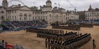 Members of the British military take part in the Brigade Major's Review at Horse Guards Parade on June 1, 2023 in London, England. More than 1,500 soldiers and 300 horses from the Household Division will parade for inspection by the Brigade Major of the Household Division, James Shaw, on Horse Guards Parade. (Photo by Dan Kitwood/Getty Images)