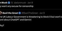 Elon Musk's responses to X messages mentioning that other AI platforms are also capable of altering images. (Photos: Screenshots/X)