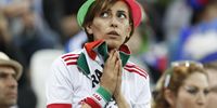  A supporter of Iran reacts during the FIFA World Cup 2018 group B preliminary round soccer match between Iran and Spain in Kazan, Russia, 20 June 2018. EPA-EFE/ROBERT GHEMENT   