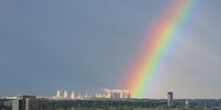 Kelvin Power Station with the rainbow. Saturday 13th.