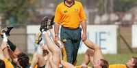 BUENOS AIRES, ARGENTINA - 2 December 2004, Coach Jake White watches his team stretch during the Springbok training session in Buenos Aires during the South African Rugby Tour to Argentina.<br>Photo Credit : © Tertius Pickard  Gallo Images