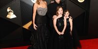 (L-R) Alexis Roderick, Della Rose Joel, Billy Joel, and Remy Anne Joel attend the 66th GRAMMY Awards at Crypto.com Arena on February 04, 2024 in Los Angeles, California. (Photo by Frazer Harrison/Getty Images)