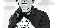 Illustration of Dion Chang and one of his cats. (Image: Nadia du Plessis / Bvbblegvm Illustrations)