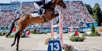 Rosalind Canter of Great Britain riding Lordships Graffal during the Paris 2024 Olympic Games equestrian team and individual eventing jumping final at Chateau de Versailles, France, 29 July 2024.  EPA-EFE/ERIK S. LESSER