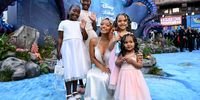 Halle Bailey with young fans at the UK Premiere of Disney's "The Little Mermaid" on May 15, 2023 in London, England. (Photo by Kate Green/Getty Images for Disney)