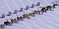 Runners comepete in heat 3 of the Women 100m Round 1 heats in the Athletics competitions in the Paris 2024 Olympic Games, at the Stade de France stadium in Saint Denis, France, 02 August 2024.  EPA-EFE/YOAN VALAT
