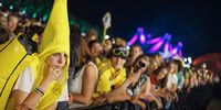 Festival goers wait for British-Lebanese singer Mika during the 47th Paleo Festival in Nyon, Switzerland, 28 July 2024. The Paleo is an open-air music festival from 23 to 28 July. More than 250,000 visitors are expected during the festival.  EPA-EFE/VALENTIN FLAURAUD  EDITORIAL USE ONLY