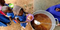 A pupil being served food during lunch time at Kangole Girls Primary School in Napaka district on July 21, 2025 in Karamoja region, Uganda. The Karamoja region in north-eastern Uganda has the highest rates of food insecurity and malnutrition within the East African country, with 45% of the population (approximately 600,000 people) in crisis, according to data from the UN World Food Programme (WFP) and Food Security and Nutrition Assessment (FSNA). To combat the hunger crisis in Karamoja, WFP works with the Ugandan government to run a program of malnutrition treatment, prevention, and intervention, as well as agricultural support for local farmers. However, food insecurity in the region has been exacerbated by the double-edged sword of increasingly unpredictable weather impacting harvests and dramatic cuts to foreign aid. Following US President Donald Trump's executive order in January to defund the United States Agency for International Development(USAID), WFP is now facing a projected 40% reduction in its funding for 2025, leaving an estimated 58 million people around the world vulnerable to starvation.  (Photo: Hajarah Nalwadda / Getty Images)